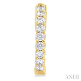 1 ctw Inside-Out Embellished Round Cut Diamond Hoop Earrings in 14K Yellow Gold